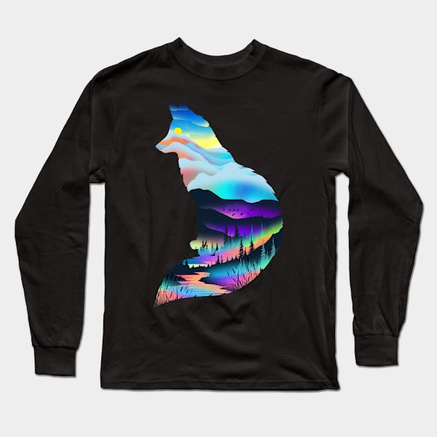 Mountain fox Long Sleeve T-Shirt by clingcling